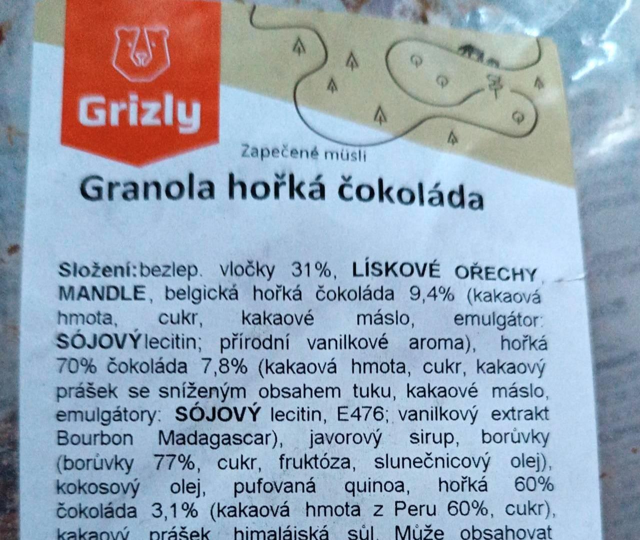 Fotografie - Granola hořká čokoláda Grizly