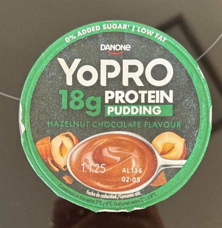 Fotografie - Yopro protein pudding chocolate hazelnut flavour Danone