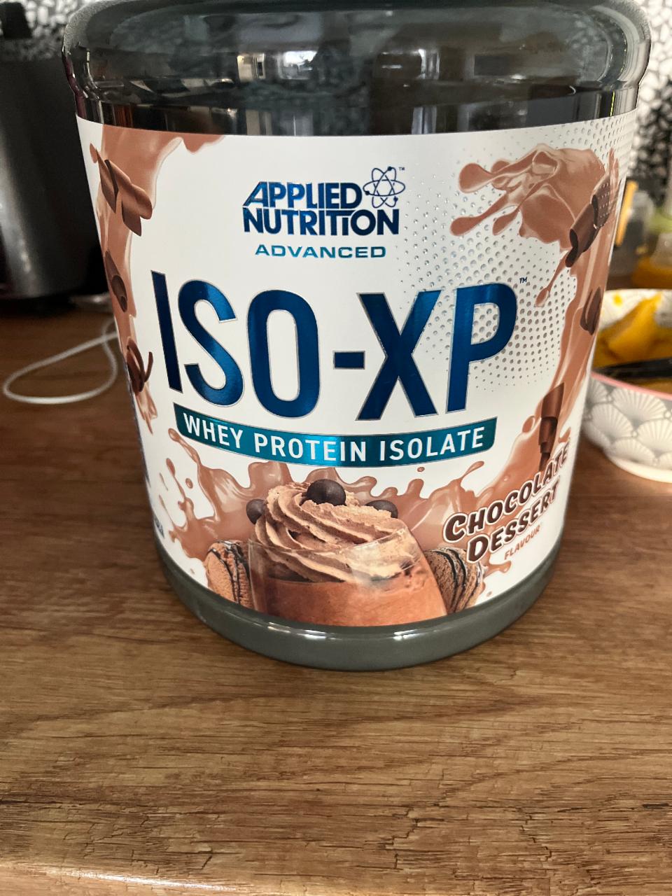 Fotografie - ISO-XP 100% whey protein isolate chocolate dessert Applied Nutrition