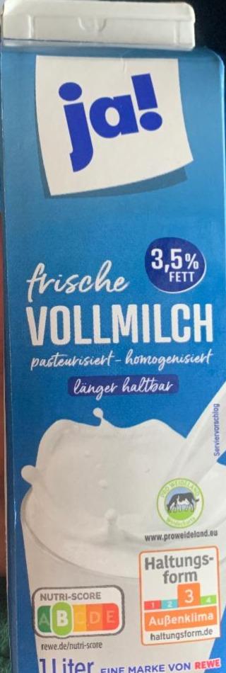 Fotografie - Frische Vollmilch 3,5% Fett Ja!