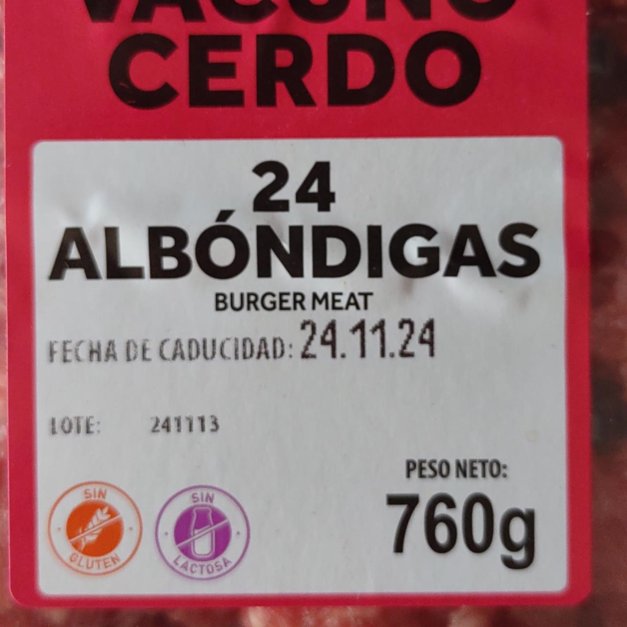 Fotografie - Vacuno cerdo albóndigas 24 Burger Meat