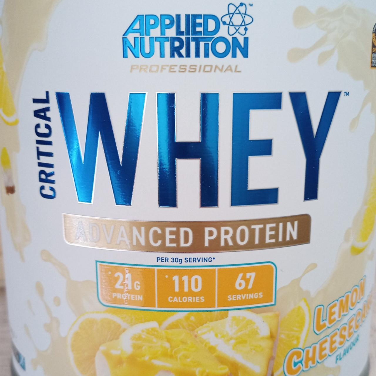 Fotografie - Critical whey advanced protein lemon cheesecake Applied nutrition