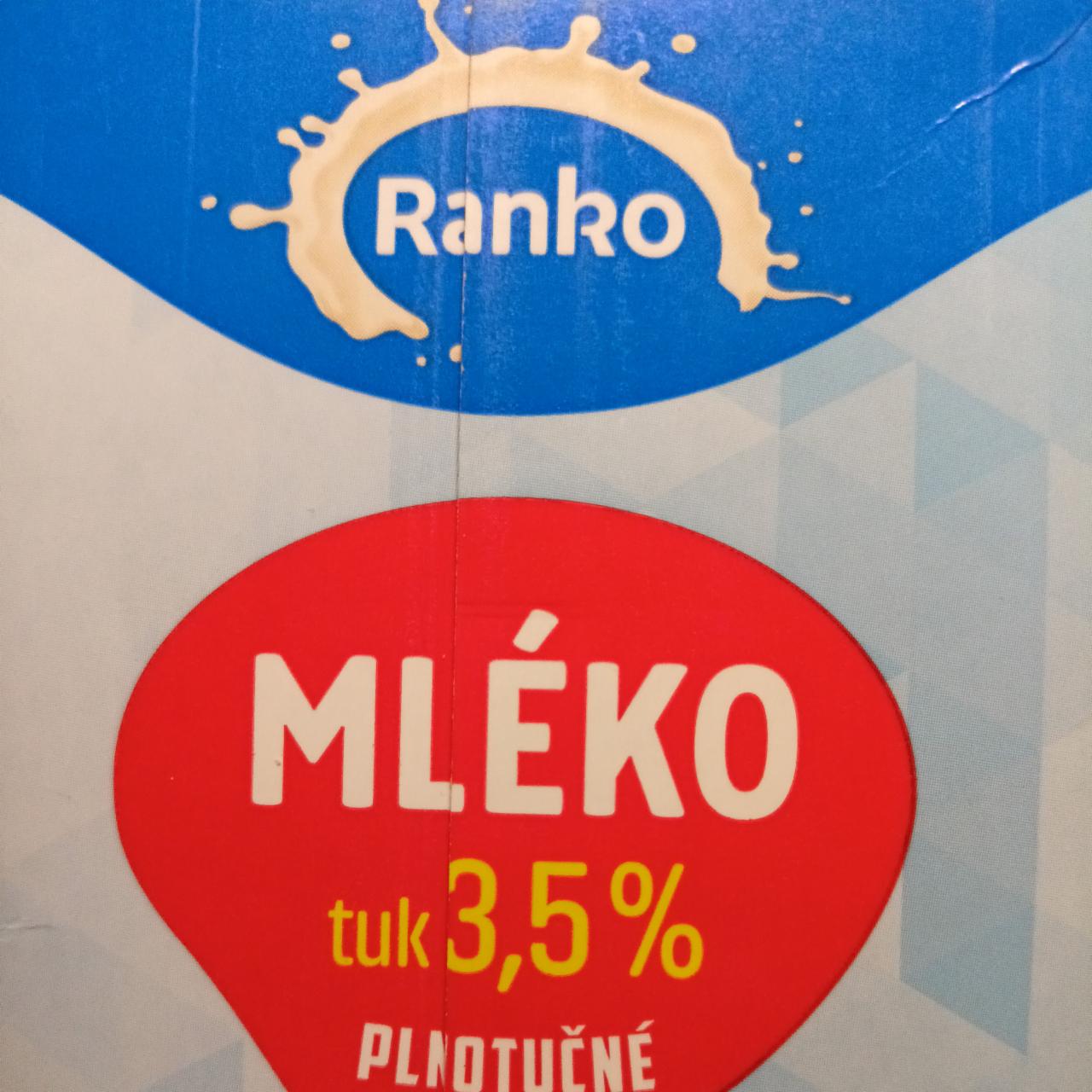 Fotografie - Mléko plnotučné 3,5 % tuk Ranko