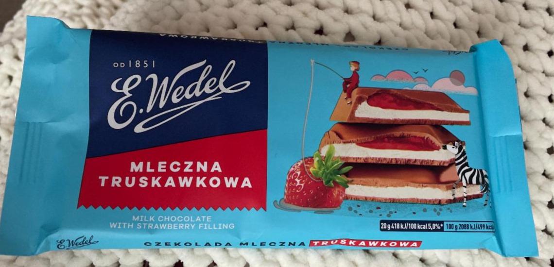 Fotografie - Mleczna truskawkowa milk chocolate with strawberry filling E.Wedel