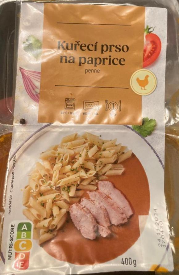 Fotografie - Kuřecí prso na paprice penne Lidl