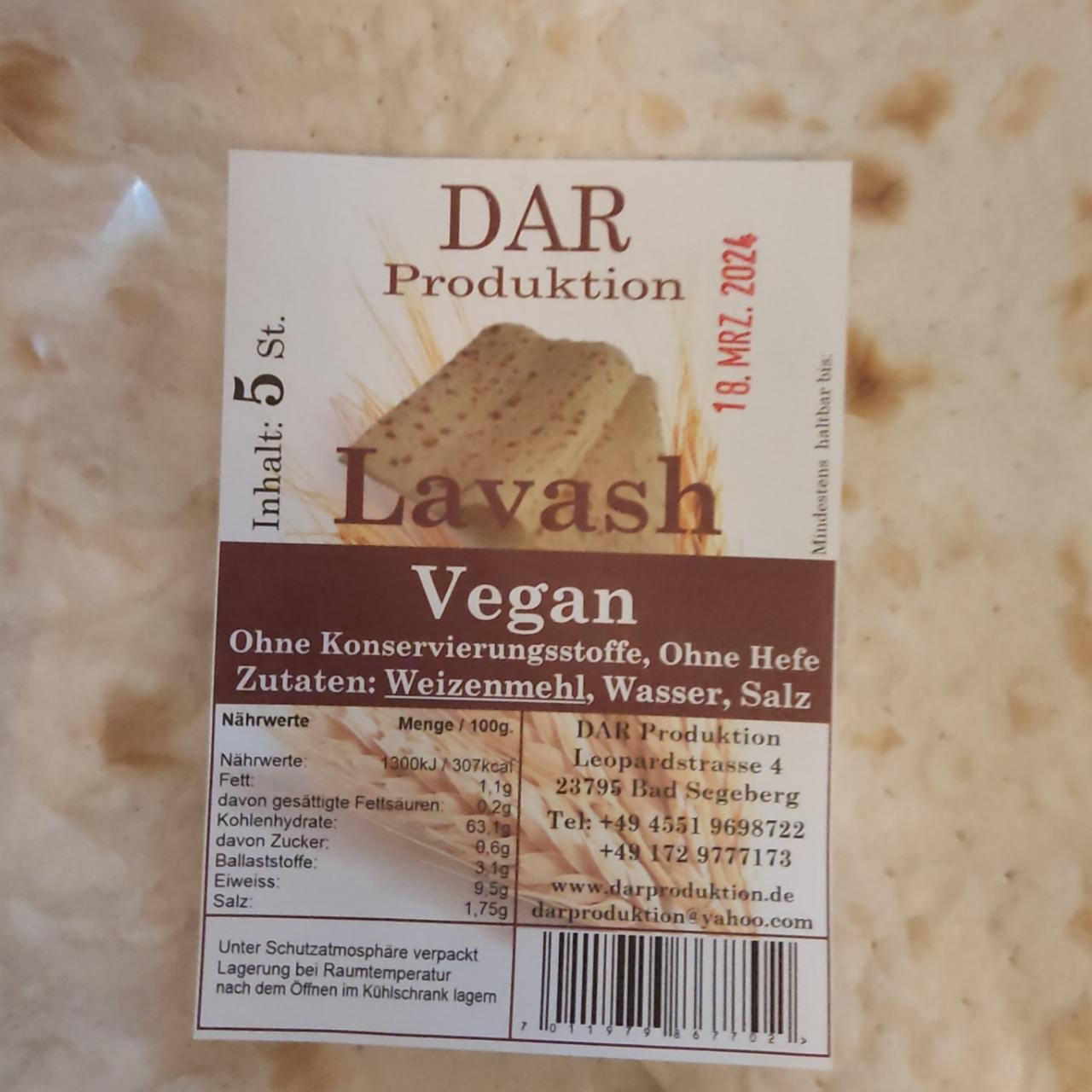 Fotografie - Lavash vegan Dar Produktion