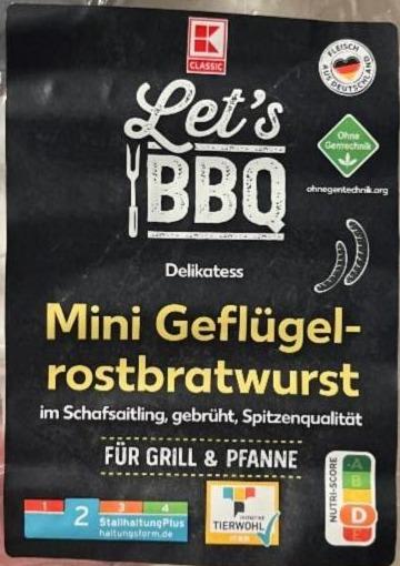 Fotografie - Let's BBQ Mini Geflügelrostbratwurst K-Classic