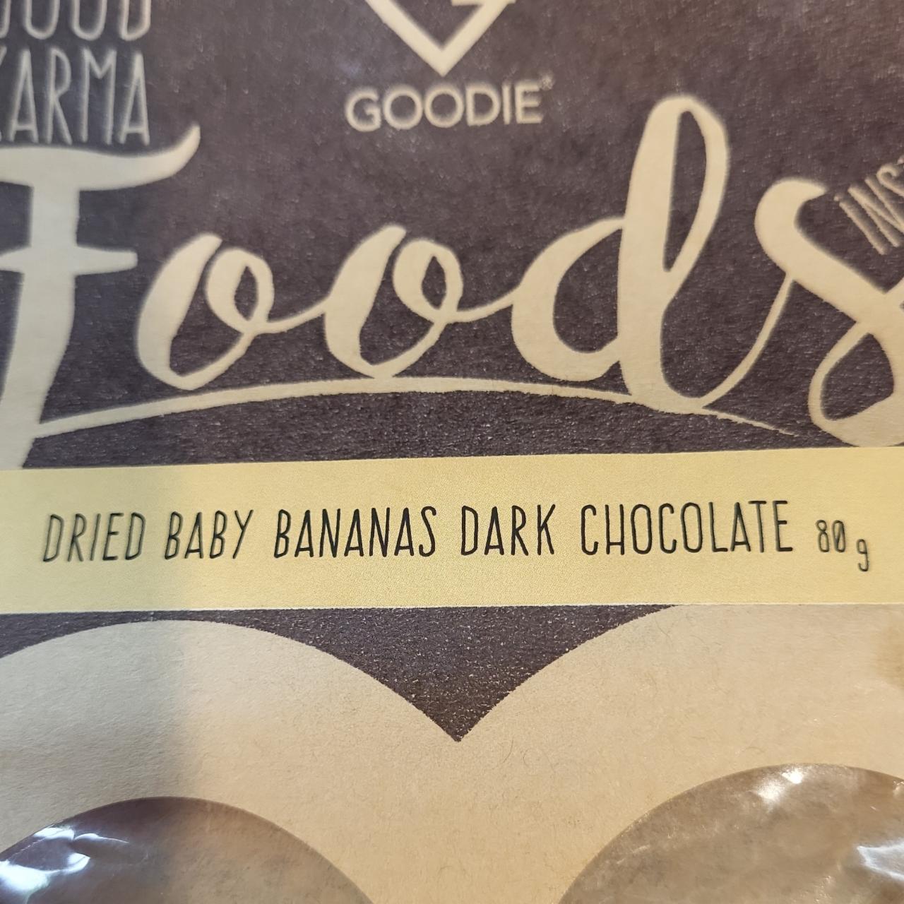 Fotografie - Dried baby bananas dark chocolate Goody