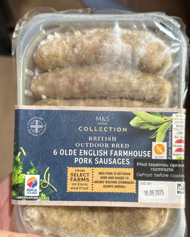 Fotografie - British outdoor bred 6 olde english farmhouse pork sausages M&S Food