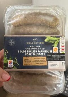 Fotografie - British outdoor bred 6 olde english farmhouse pork sausages M&S Food