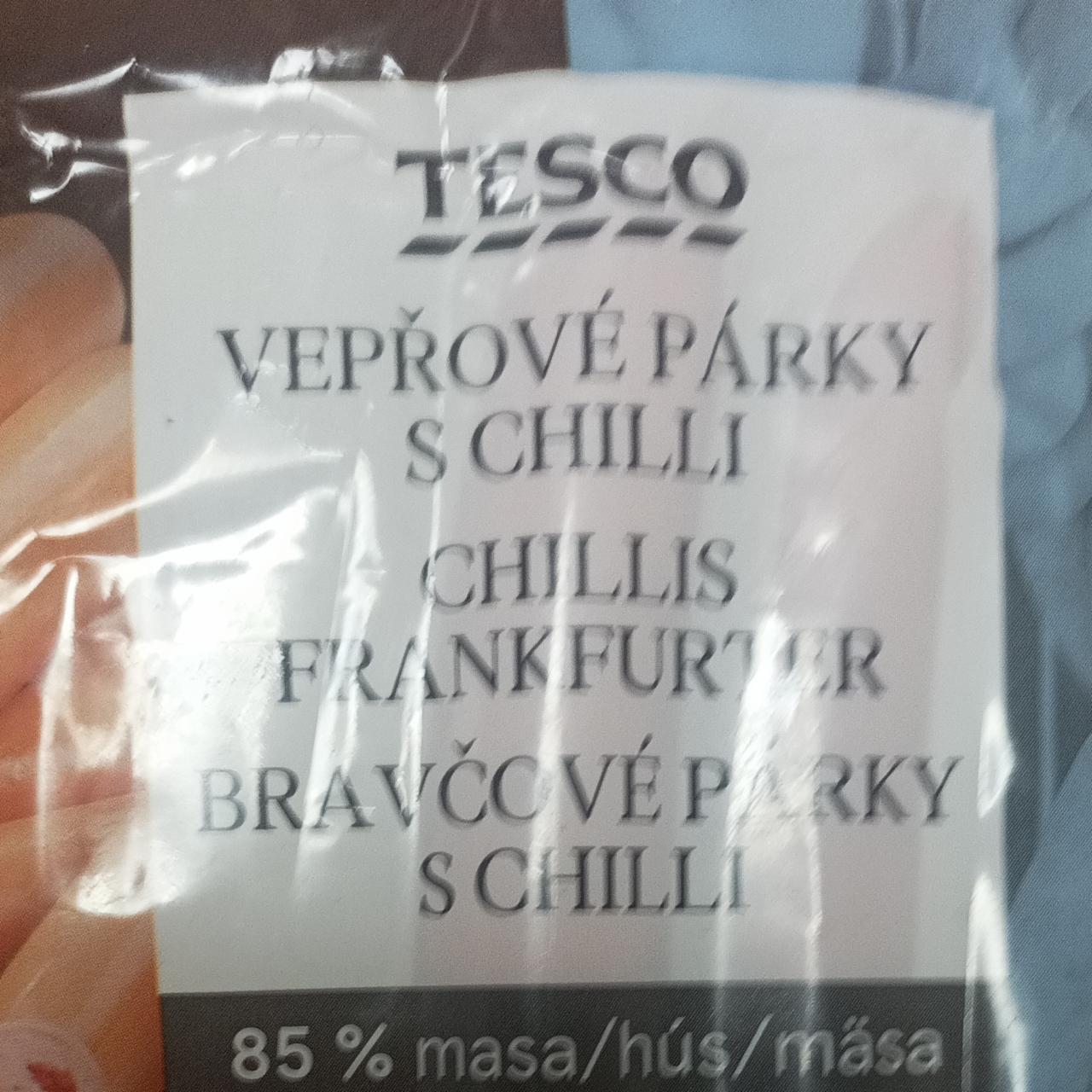 Fotografie - Vepřové párky s chilli Tesco