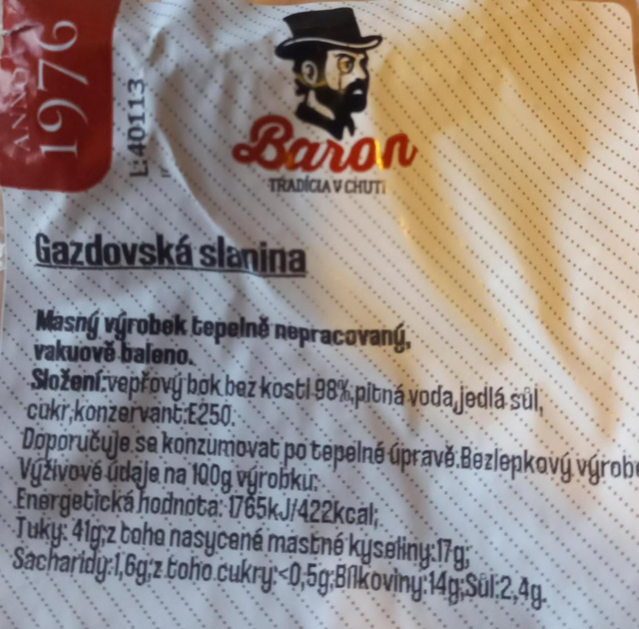 Fotografie - Gazdovská slanina Baron