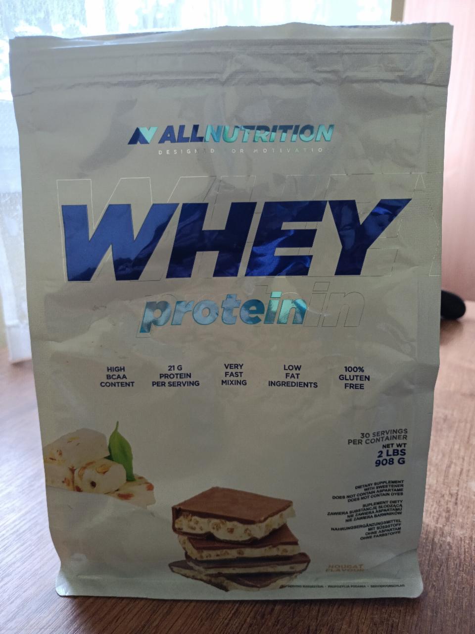 Fotografie - whey protein chocolate nugat Allnutrition