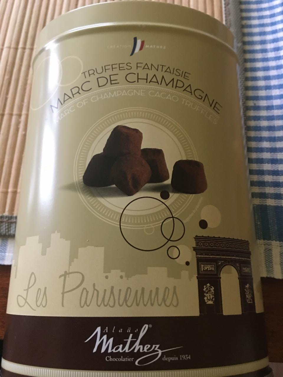 Truffes fantaisie marc de champagne (kakaové lanýže) Mathez