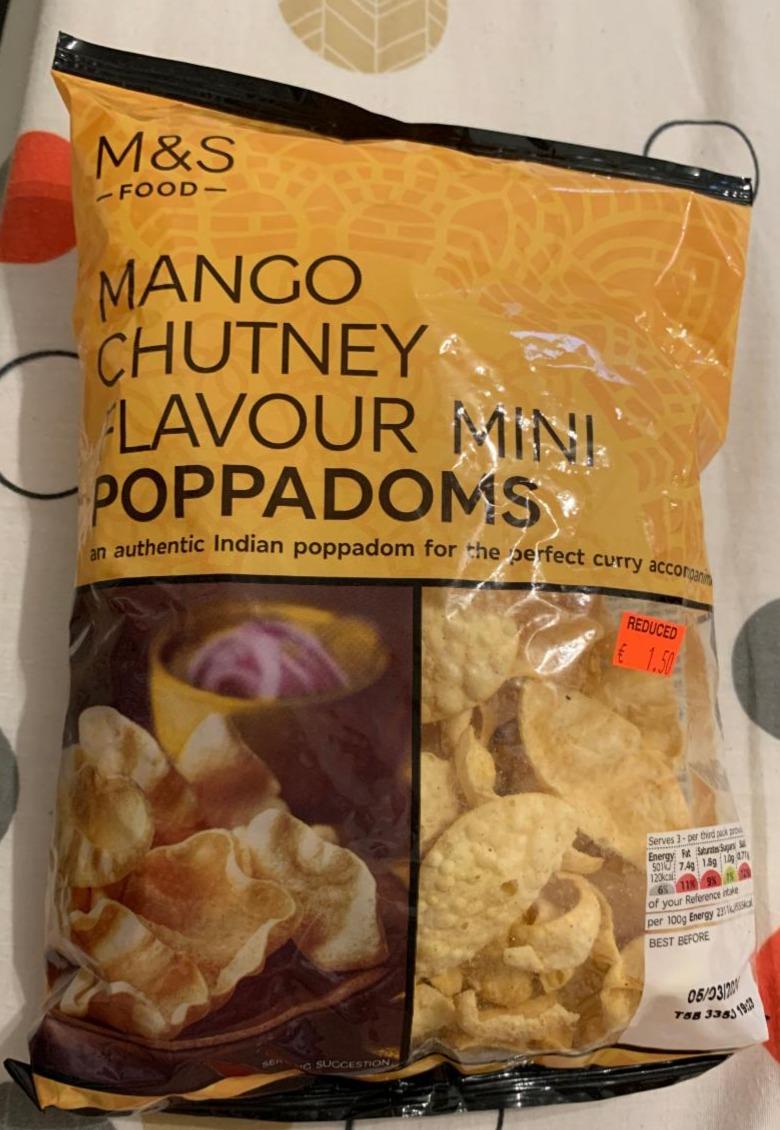 Fotografie - Mango chutney flavour mini poppadoms M&S Food