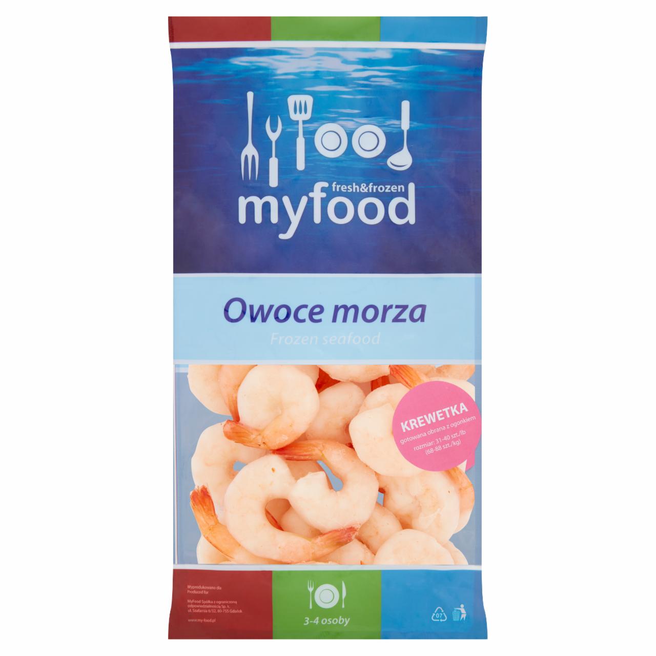 Fotografie - Owoce morza Krewetka biała gotowana obrana z ogonkiem MyFood