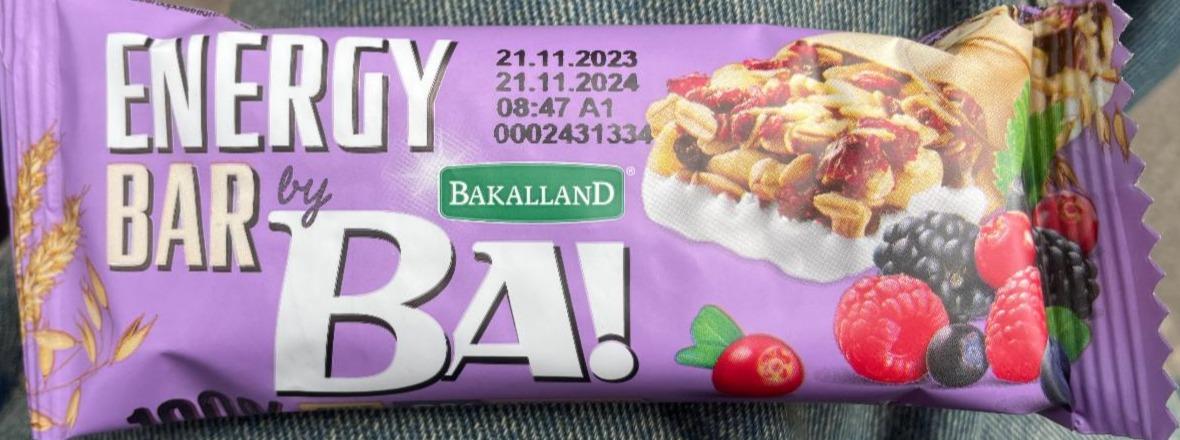 Fotografie - BA! Energy bar 5 forest fruits Bakalland