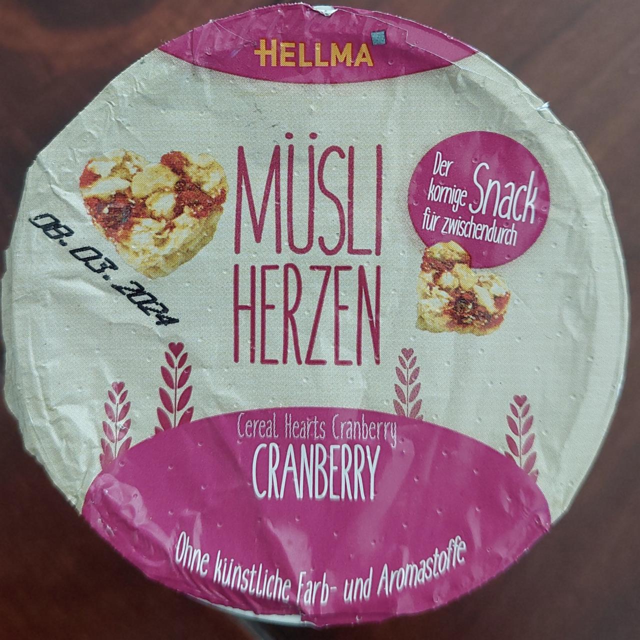 Fotografie - Müsli herzen cranberry Hellma