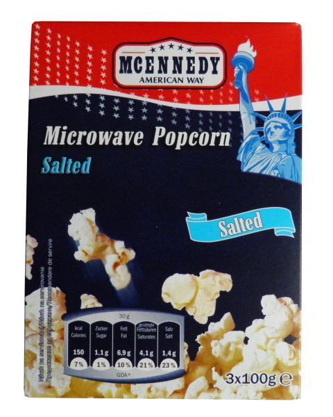 a hodnoty microwave kJ - nutriční kalorie, salted McEnnedy popcorn