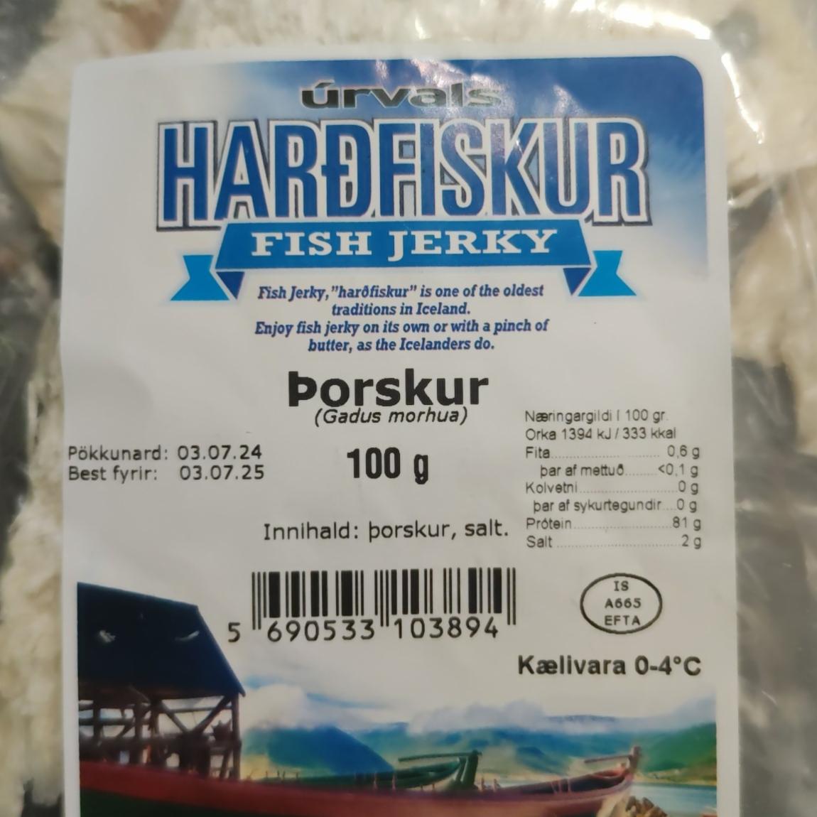 Fotografie - Úrvals harðfiskur fish jerky Þorskur