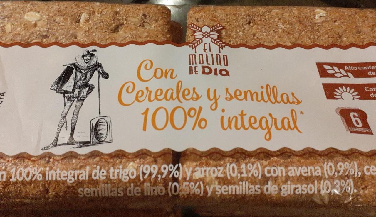 Con Cereales y semillas 100% integral El Molino de Dia - kalorie, kJ a  nutriční hodnoty