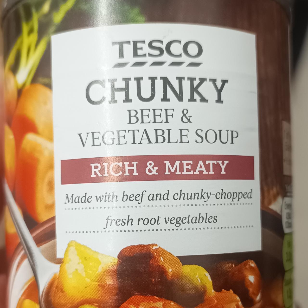 Fotografie - Chunky beef & vegetable soup Tesco