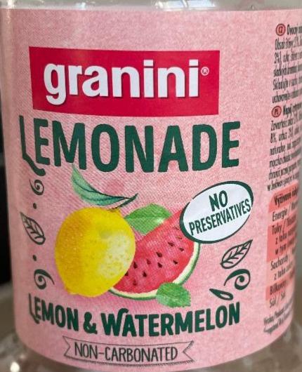 Fotografie - Lemonade lemon & watermelon Granini