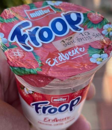 Müller Froop jahoda na jogurtu nutriční kJ - kalorie, hodnoty a