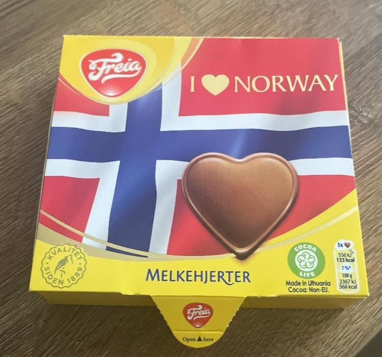 Fotografie - I love Norway melkehjerter Freia