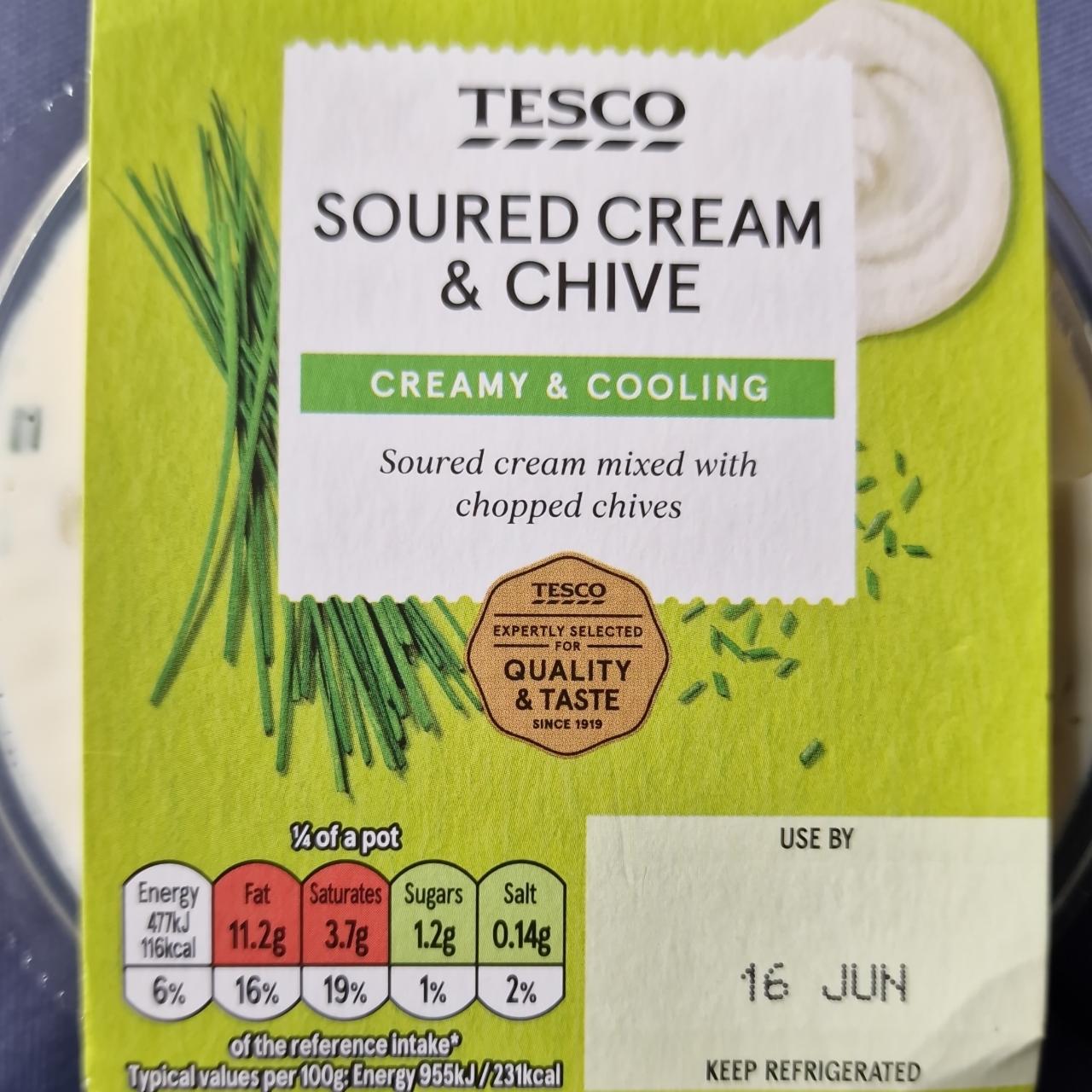 Fotografie - Soured cream & chive creamy & cooling Tesco