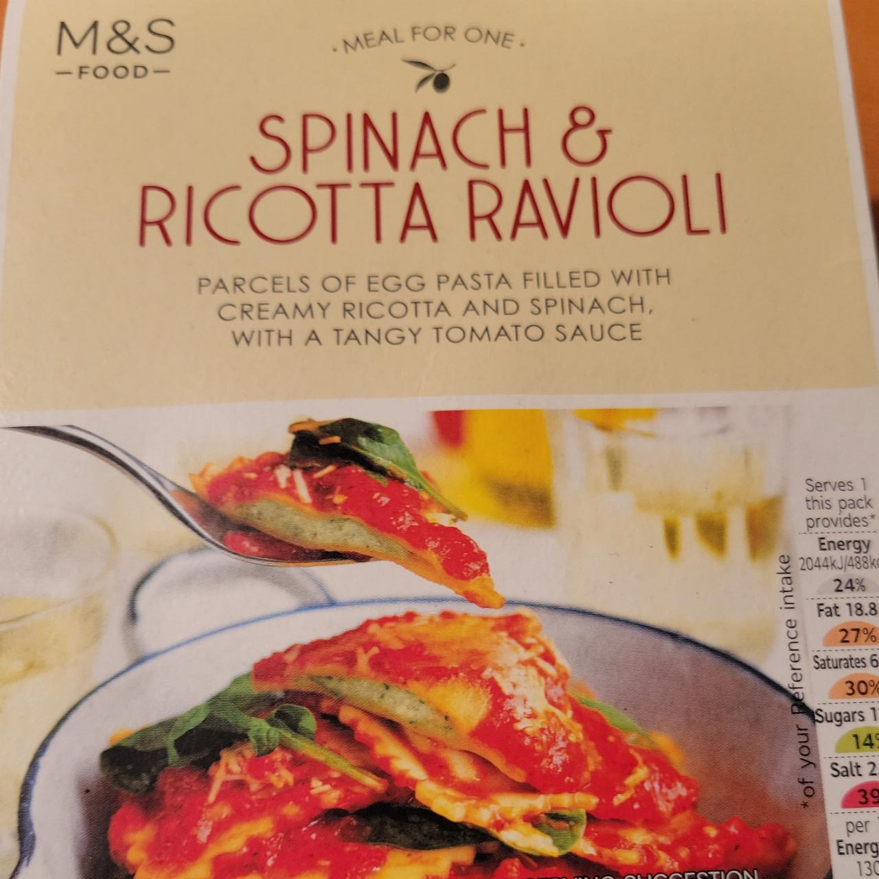 Fotografie - Spinach & ricotta ravioli M&S Food