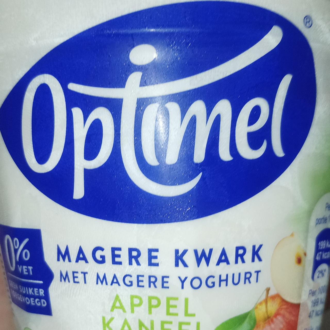 Fotografie - Magere kwark met magere yoghurt appel kaneel 0% vet Optimel