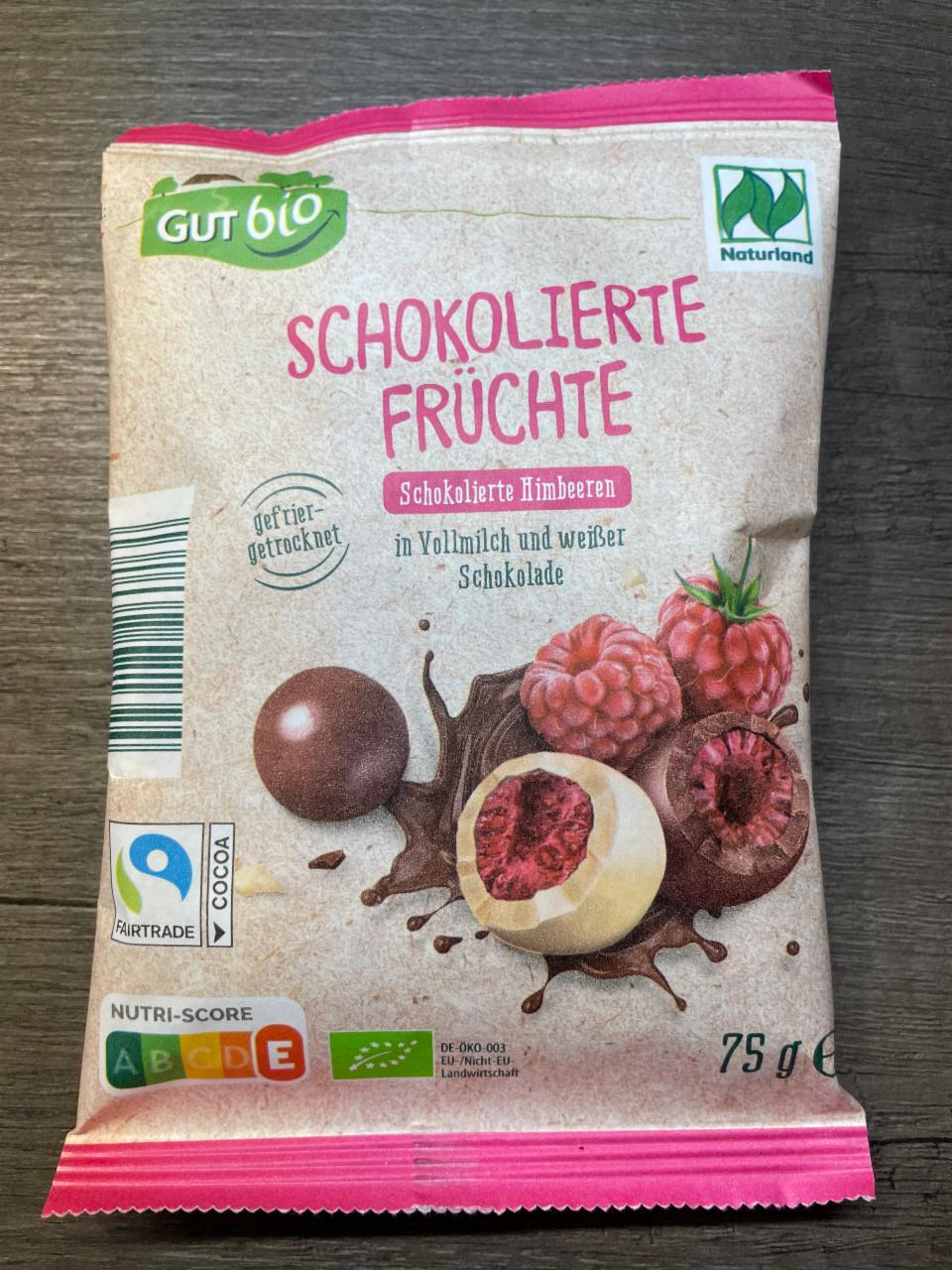 Fotografie - Schokolierte früchte himbeeren in vollmilch GutBio