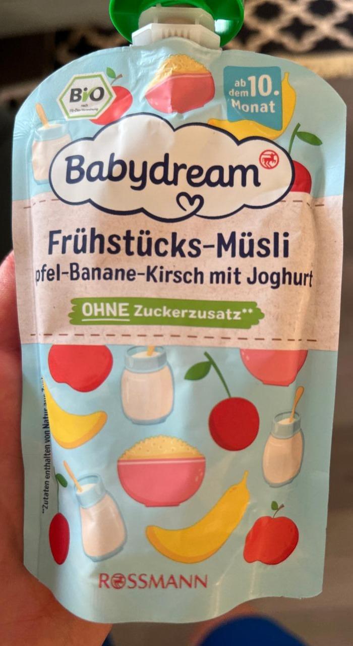 Fotografie - Bio frühstücks-müsli apfel-banane-kirsch mit joghurt Babydream