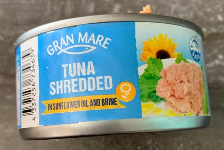 Fotografie - Tuna shredded in sunflower oil and brine Gran Mare