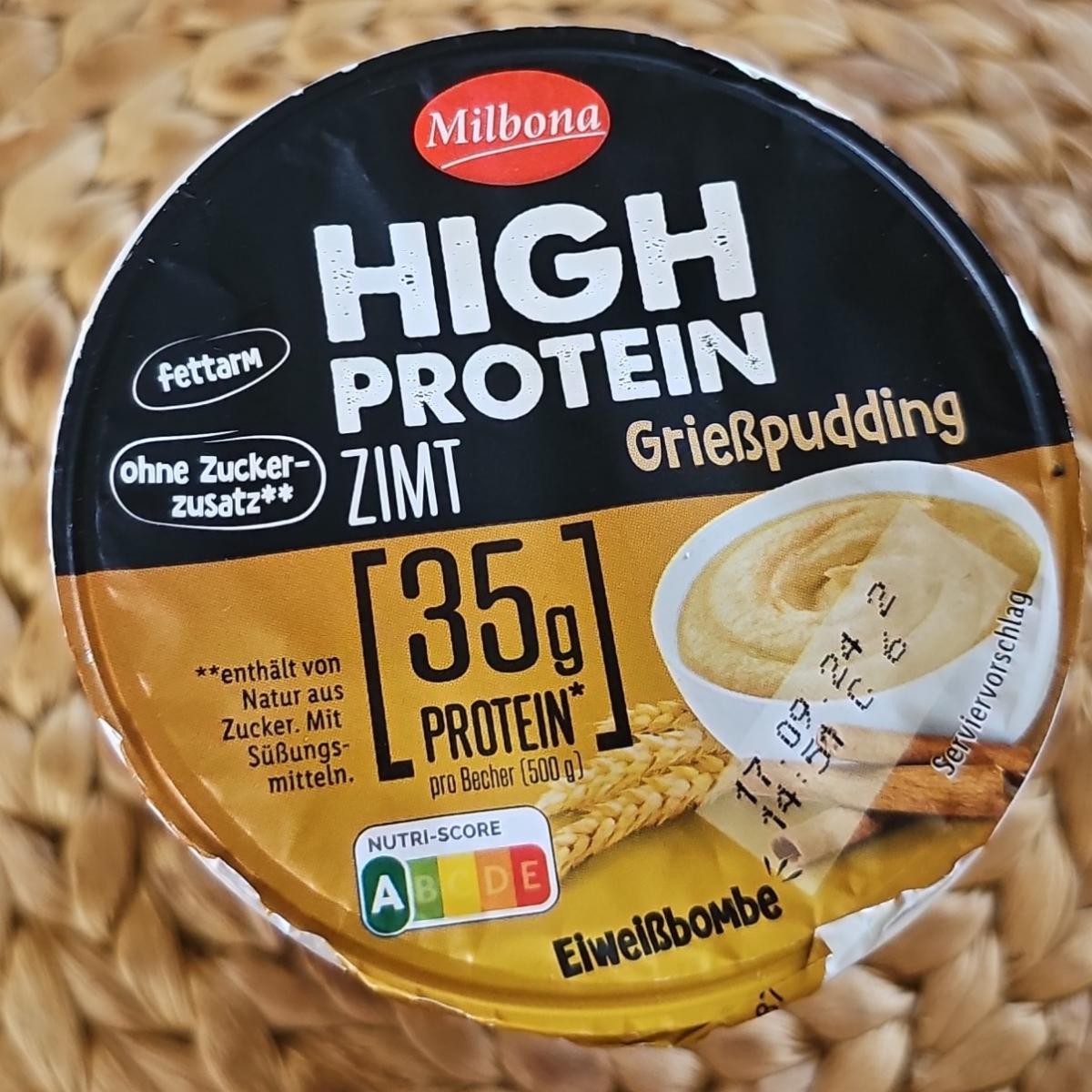 Fotografie - High Protein Cinnamon Semolina Pudding Milbona