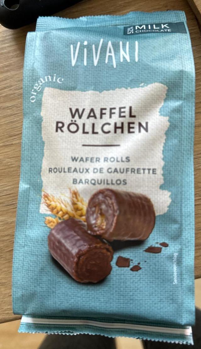 Fotografie - Waffel röllchen organic milk 52% chocolate Vivani