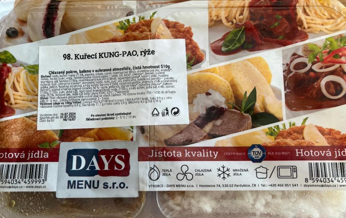Fotografie - Kuřecí kung-pao, rýže Days menu