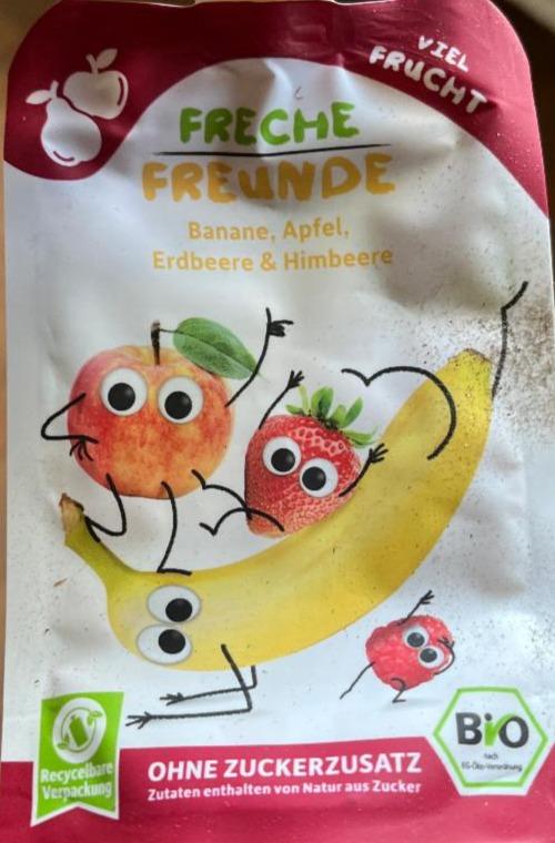 Fotografie - Banane, apfel, erdbeere & himbeere Freche Freunde