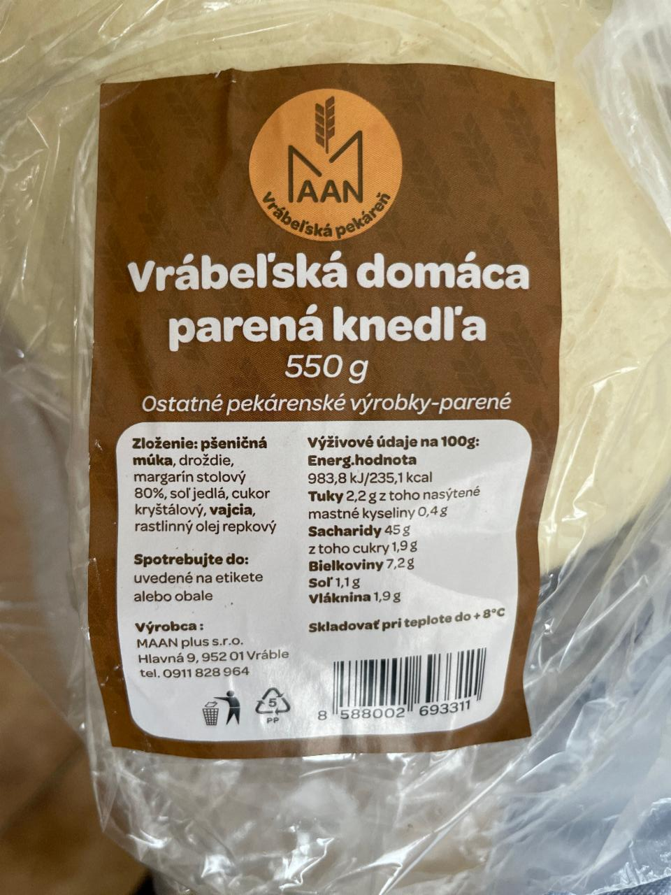 Fotografie - Vrábeľská domáca parená knedľa