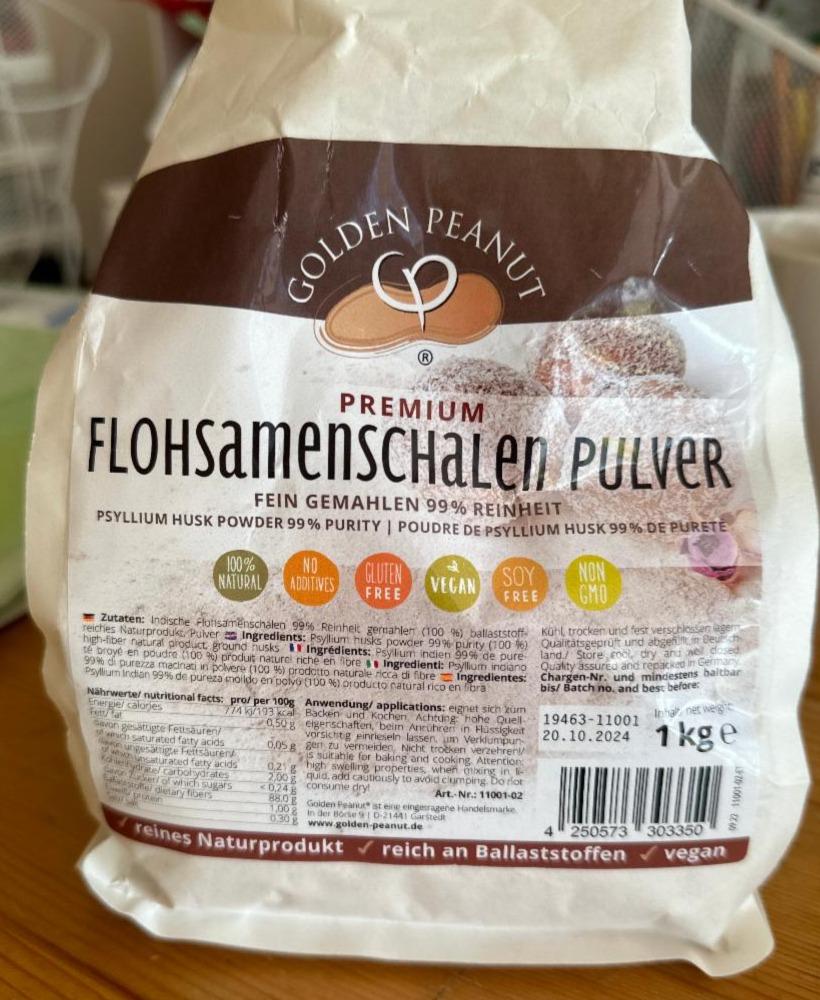 Fotografie - Premium flohsamenschalen pulver Golden Peanut