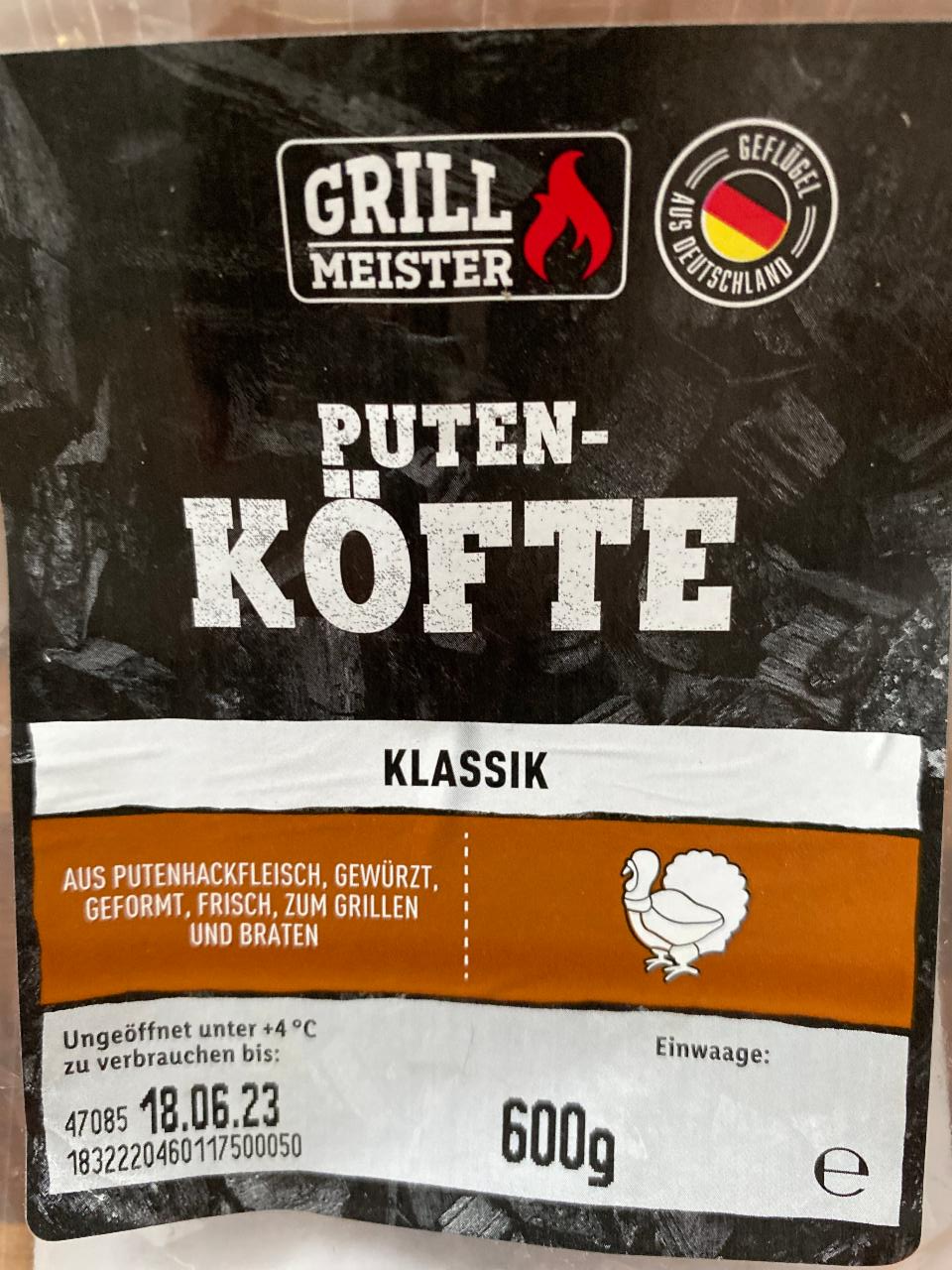 Puten-Köfte Klassik Grill - a nutriční kJ hodnoty kalorie, Meister