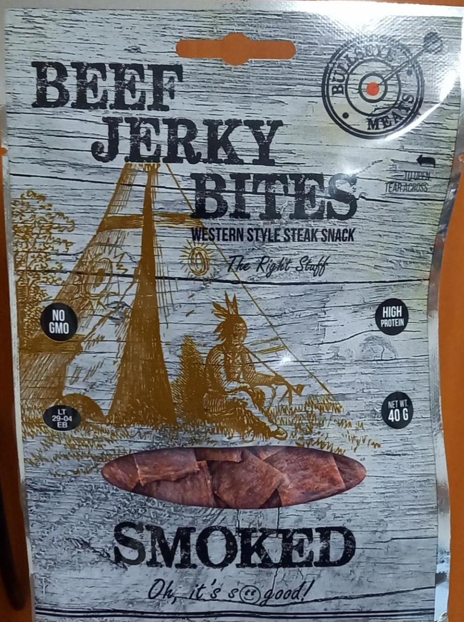 Fotografie - Beef jerky bites smoked Bullseye Meats