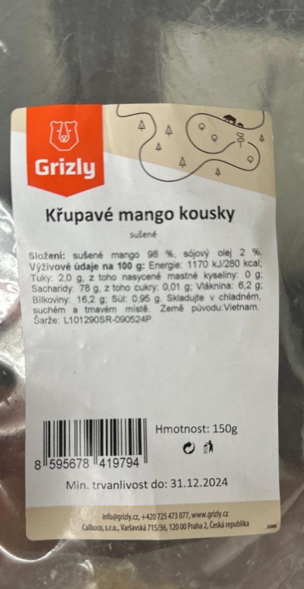 Fotografie - Křupavé mango kousky sušené Grizly