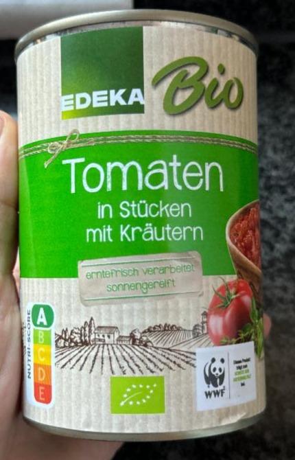 Fotografie - Tomaten in Stücken mit Kräutern Edeka Bio