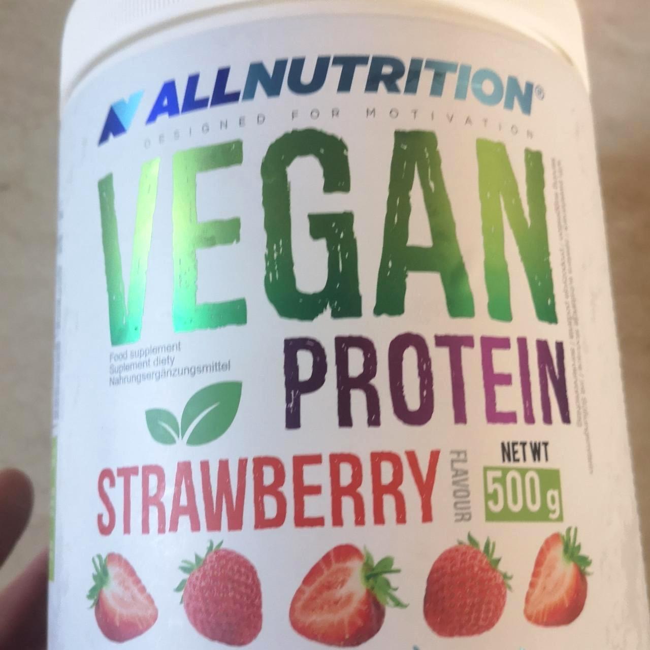 Fotografie - Vegan Protein strawbery Allnutrition