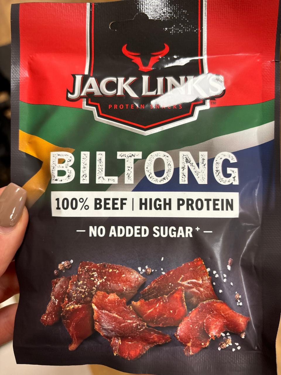 Fotografie - Biltong 100% beef high protein no added sugar Jack Link's