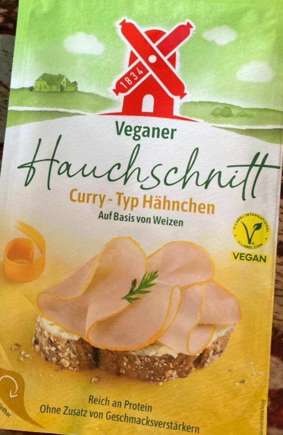 Fotografie - Veganer hauchschnitt curry typ hähnchen Rügenwalder mühle