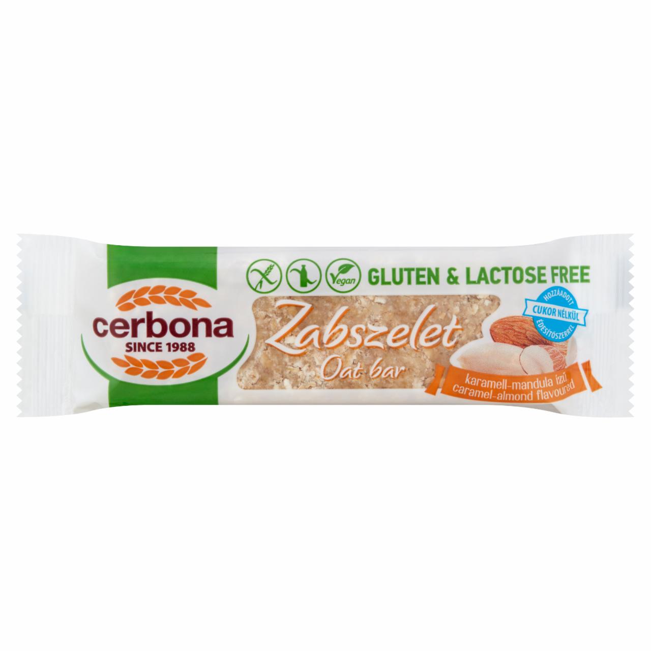 Fotografie - Gluten & Lactose Free Caramel-Almond Flavoured Oat Bar Cerbona