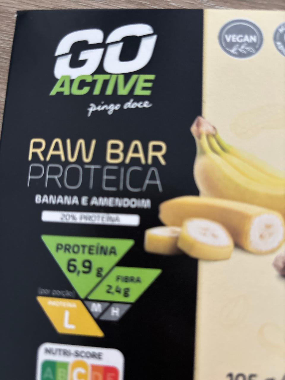 Fotografie - Raw bar proteica banány e amendoim Go Active